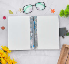 Handmade Printed Cardboard Journal Diary with Buckle Lock Unruled 200 Pages Notepad Personal Diaries for Men and Women -1