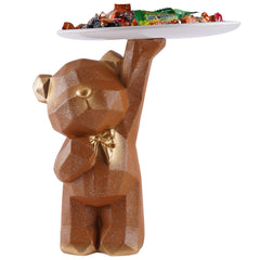 Decoration Cool Bear Showpiece for Home Shelves Decor Item, Home Kitchen Decor,Office Decor,Resin, Multifunctional,Phone,Wallets-Unique Shelf & Tabletop Decoration (Grey)