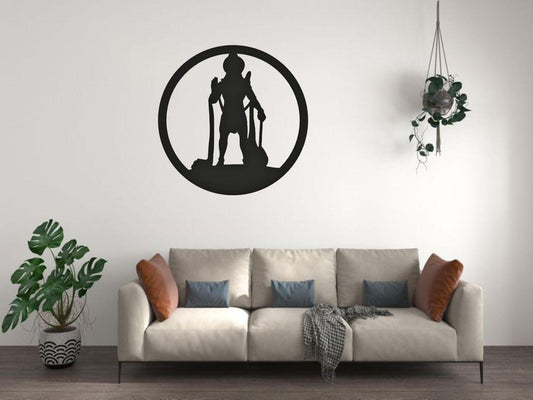 Hanuman Ji  LED Wall Decor MDF Wood Backlit Wall Art With LED Light For Living Room