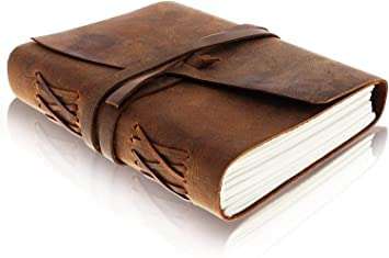 Leather Journal Diary with Premium Antique String Closure vintage Journal handmade 200 pages white unruled|travel Diary|personal journal -9