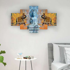 Set of Five MDF Framed 3D Wall Painting for Home Decoration, Big Size Painting for Living Room, Bedroom (17x30 inches)WE 1