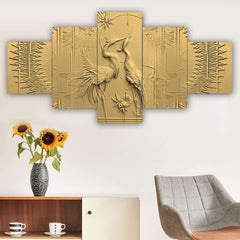 Set of Five MDF Framed 3D Wall Painting for Home Decoration, Big Size Painting for Living Room, Bedroom (24x50 inches)DR 48