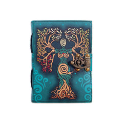 Vintage Leather Bound Diary with Mother of Earth Print
