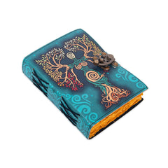 Vintage Leather Bound Diary with Mother of Earth Print