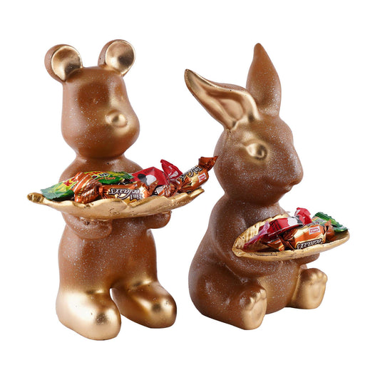 Set Of Two Decorative Rabbit Showpiece  Home Decor Animal Statues for Living Room, Bedroom, Dining Room, Kitchen, Bathroom, Wedding, Party Dcor
