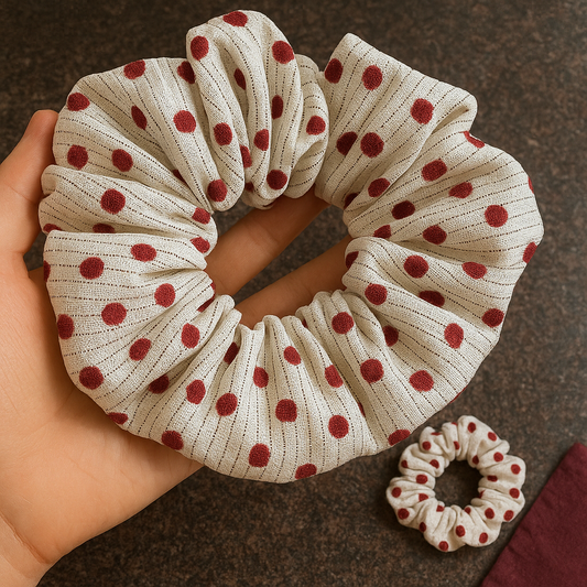 Polka Dot Printed Scrunchie