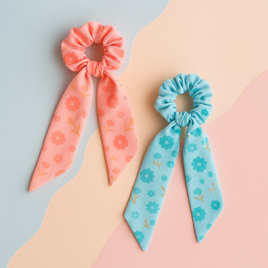 Floral Premium Satin Scrunchie (1 pc)