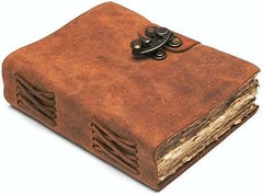 Genuine Leather Diary | Vintage Handmade Leather Journal | Premium Antique String Closure | 200 Handmade Deckle Edge Antique Pages -1