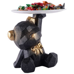 Decoration Cool Bear Showpiece for Home Shelves Decor Item, Home Kitchen Decor,Office Decor,Resin, Multifunctional,Phone,Wallets-Unique Shelf & Tabletop Decoration (Grey)