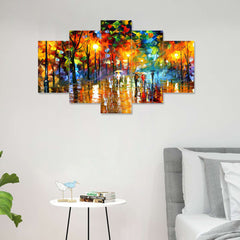 Set of Five MDF Framed 3D Wall Painting for Home Decoration, Big Size Painting for Living Room, Bedroom (24x50 inches)DR 48