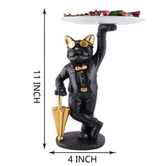 Cool Taddy Bear Showpiece for Home Decorative Showpiece | Taddy Bear with Paltter Statue for Home Decor Showpiece | Home Kitchen Decor | Office Decorative Item (White)