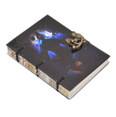 Handmade Printed Cardboard Journal Diary with Buckle Lock Unruled 200 Pages Notepad Personal Diaries for Men and Women -1