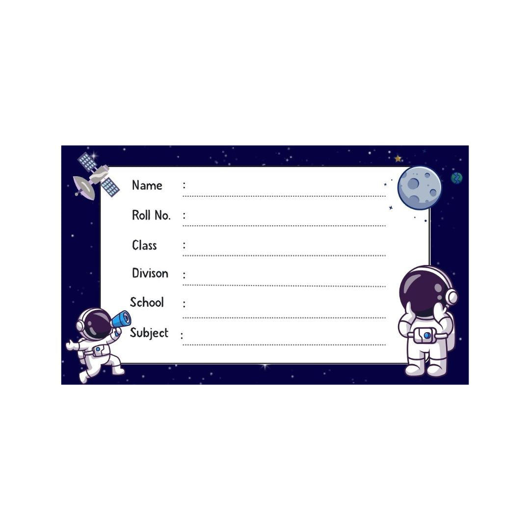 Space-themed Customizable Book Stickers with Astronaut Design