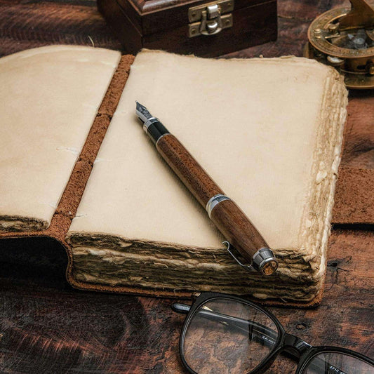 Genuine Leather Diary | Vintage Handmade Leather Journal | Premium Antique String Closure | 200 Handmade Deckle Edge Antique Pages -1