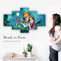 Set of Five MDF Framed 3D Wall Painting for Home Decoration, Big Size Painting for Living Room, Bedroom (24x50 inches)DR 48