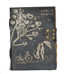 Genuine Leather Diary | Vintage Handmade Leather Journal | Premium Antique String Closure | 200 Handmade Deckle Edge Antique Pages -1