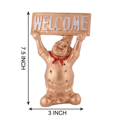 Resin Showpiece Cute Chef Figurine Miniature Statue Ornaments Welcome Board Table Dcor For Kitchen Decoration items for Restaurant