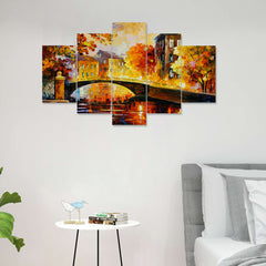 Set of Five MDF Framed 3D Wall Painting for Home Decoration, Big Size Painting for Living Room, Bedroom (24x50 inches)DR 48