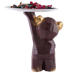 Decoration Cool Bear Showpiece for Home Shelves Decor Item, Home Kitchen Decor,Office Decor,Resin, Multifunctional,Phone,Wallets-Unique Shelf & Tabletop Decoration (Grey)