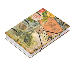 Handmade Printed Cardboard Journal Diary with Buckle Lock Unruled 200 Pages Notepad Personal Diaries for Men and Women -1
