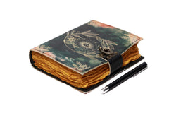 Genuine Leather Diary | Vintage Handmade Leather Journal | Premium Antique String Closure | 200 Handmade Deckle Edge Antique Pages -1