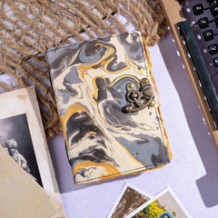 Vintage Leather Bound Diary with Mother of Earth Print