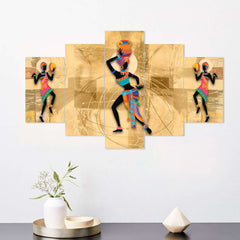 Set of Five MDF Framed 3D Wall Painting for Home Decoration, Big Size Painting for Living Room, Bedroom (24x50 inches)DR 53