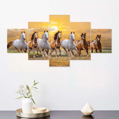 Set of Five MDF Framed 3D Wall Painting for Home Decoration, Big Size Painting for Living Room, Bedroom (24x50 inches)DR 48