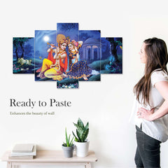 Set of Five MDF Framed 3D Wall Painting for Home Decoration, Big Size Painting for Living Room, Bedroom (24x50 inches)DR 48