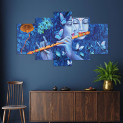 Set of Five MDF Framed 3D Wall Painting for Home Decoration, Big Size Painting for Living Room, Bedroom (24x50 inches)DR 48