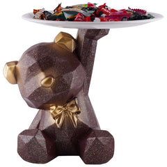 Decoration Cool Bear Showpiece for Home Shelves Decor Item, Home Kitchen Decor,Office Decor,Resin, Multifunctional,Phone,Wallets-Unique Shelf & Tabletop Decoration (Grey)