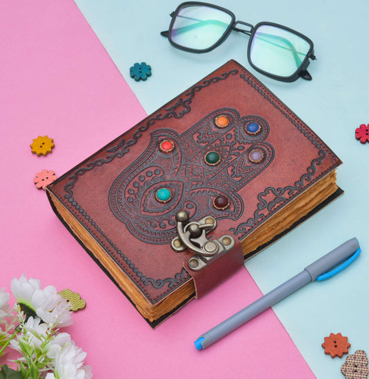 Genuine Leather Diary | Vintage Handmade Leather Journal | Premium Antique String Closure | 200 Handmade Deckle Edge Antique Pages -1