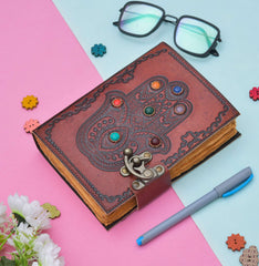 Genuine Leather Diary | Vintage Handmade Leather Journal | Premium Antique String Closure | 200 Handmade Deckle Edge Antique Pages -1