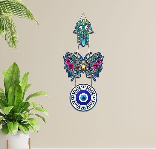 Beautiful Butterfly Wooden Wall Hanging Luck Prosperity for Home Decor | Decoration Livingroom | Modern Artworks Items | Door Decorative Accents Hangings (WH_8503N)