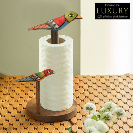 Bird Collection Brown Elegant Napkin Holder In Sheesham Wood