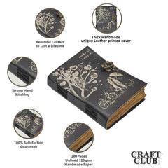 Genuine Leather Diary | Vintage Handmade Leather Journal | Premium Antique String Closure | 200 Handmade Deckle Edge Antique Pages -1