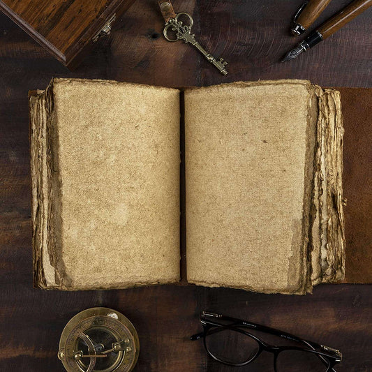 Genuine Leather Diary | Vintage Handmade Leather Journal | Premium Antique Key Closure | 200 Handmade Deckle Edge Antique Pages