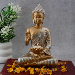 Gautam Buddha Statue Showpiece Idol Figurine for Feng Sui, Vastu, Home Decor, Office, Diwali, Gifting, Living Room, Bedroom, Study Table -27