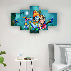 Set of Five MDF Framed 3D Wall Painting for Home Decoration, Big Size Painting for Living Room, Bedroom (24x50 inches)DR 48