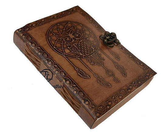 Leather Journal Diary with Premium Antique String Closure vintage Journal handmade 200 pages white unruled|travel Diary|personal journal -9
