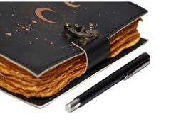 Genuine Leather Diary | Vintage Handmade Leather Journal | Premium Antique String Closure | 200 Handmade Deckle Edge Antique Pages -1