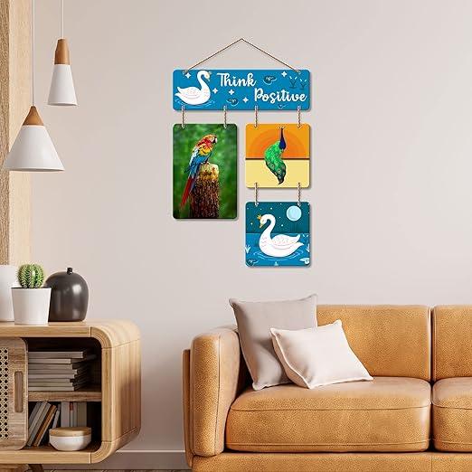 Think Positive Decorative Wall Art Wood Hanging for Livingroom, Bedroom | Home Decor | Office | Gift | Quotes Item Artworks For Decoration Modern Wooden Designer (WH_6515N)