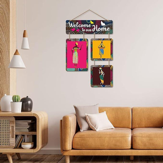 Welcome To Our Home Decorative Wall Art Mdf Wooden Hanging For Living Room | Bedroom | Home Decor | Office | Gift | Quotes Items House Decoration |(Wh_6505N)