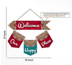 Welcome Quote Decorative Wall Art MDF Wood Wall Hanger for Living Room | Bedroom | Gifts | Wooden Home Decor | Welcome Sign Decoration Quotes Items | Modern Artworks Hangings (WH_6420N)