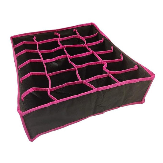 Large Capacity Fabric Closet Organizer – 24-Grid Drawer Divider (Random Color)