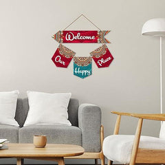 Welcome Quote Decorative Wall Art MDF Wood Wall Hanger for Living Room | Bedroom | Gifts | Wooden Home Decor | Welcome Sign Decoration Quotes Items | Modern Artworks Hangings (WH_6420N)