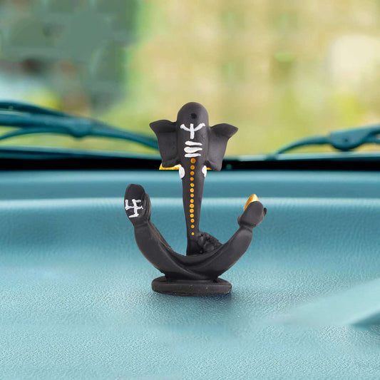 Ganesha Statue Showpiece Idol Shriganesh Bhagwan Murti / Home, Office Decor / Car Dashboard Ganpati / Lord Vinayaka Statue God of Luck & Success Sculpture / Gift Items -05