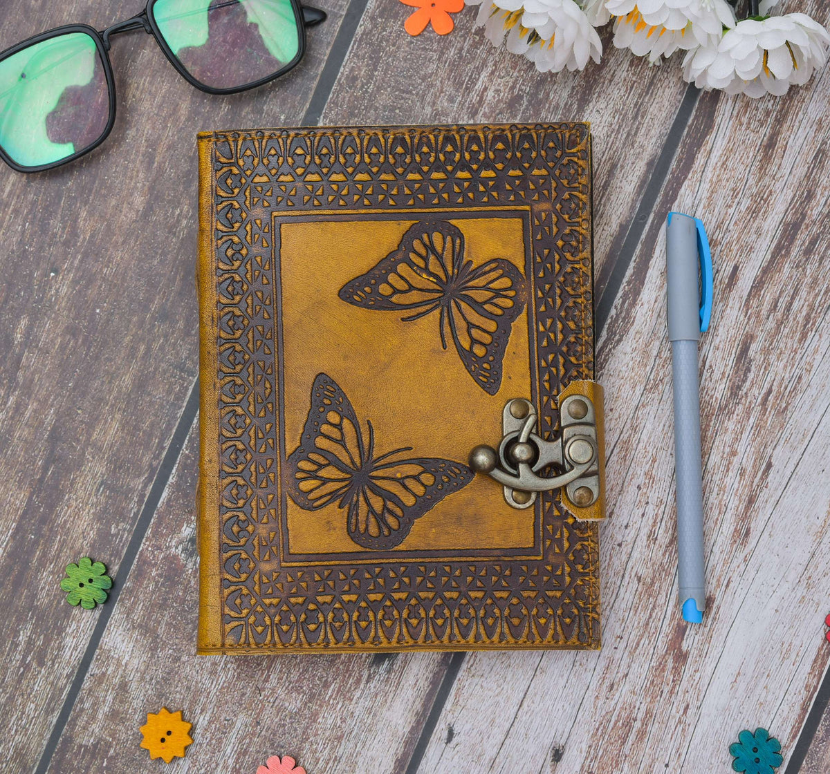 Leather Journal Diary with Premium Antique String Closure vintage Journal handmade 200 pages white unruled|travel Diary|personal journal -9