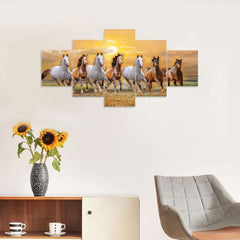 Set of Five MDF Framed 3D Wall Painting for Home Decoration, Big Size Painting for Living Room, Bedroom (17x30 inches)WE 1