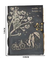 Genuine Leather Diary | Vintage Handmade Leather Journal | Premium Antique String Closure | 200 Handmade Deckle Edge Antique Pages -1